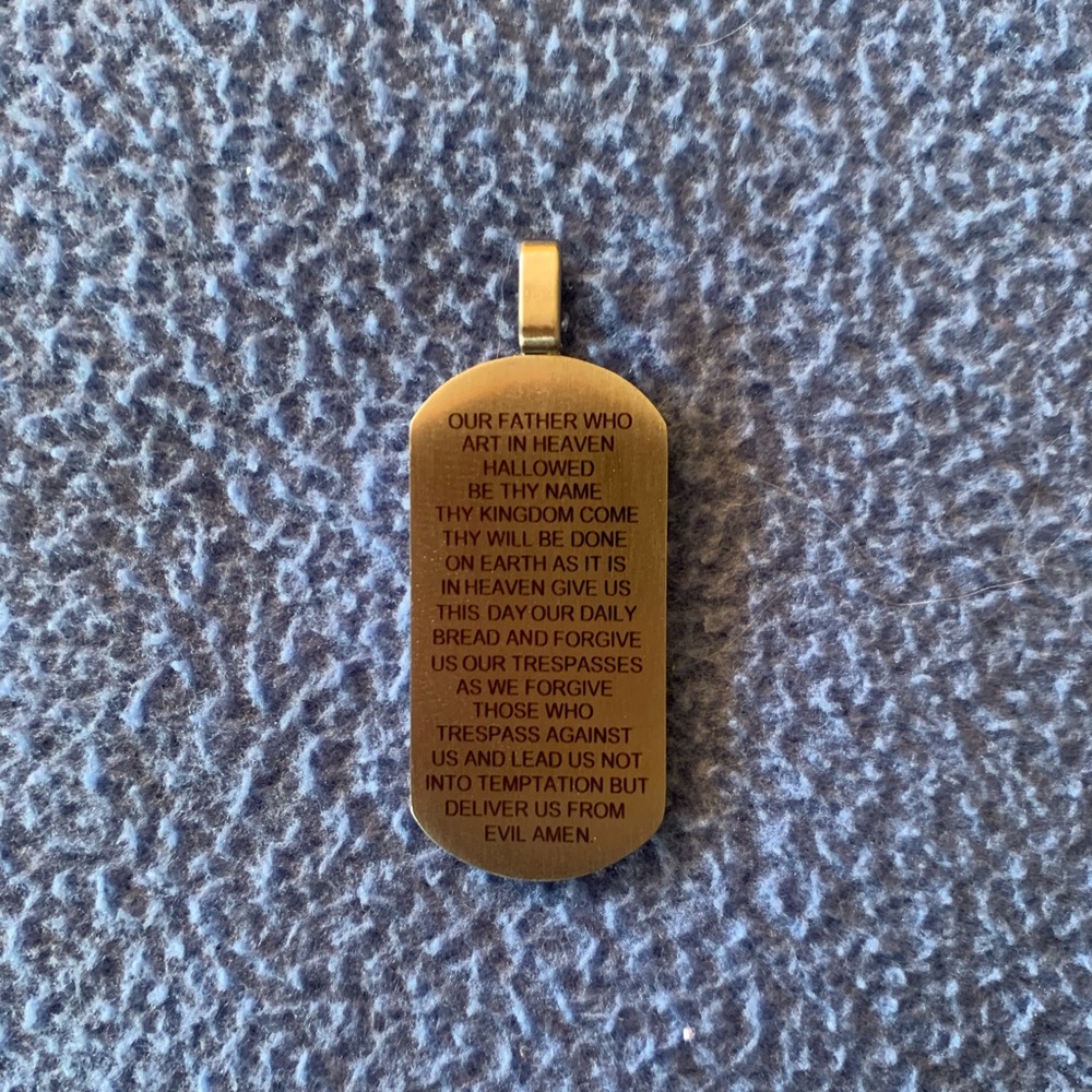 The Lord’s Prayer Dog-tag Pendant stainless steel
